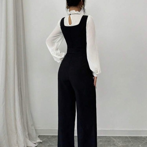 SHEIN Black Strapless Wide-Leg Jumpsuit with Waist Sash - Picture 5 of 5